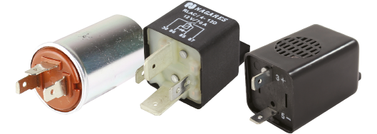 RELAYS, FLASHER UNITS & RELAY HOLDERS